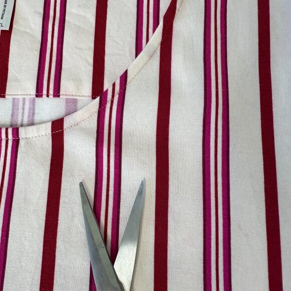 Soma Cool Nights Sleepshirt XL Red Cream Long Sleeve Striped - Picture 8 of 12